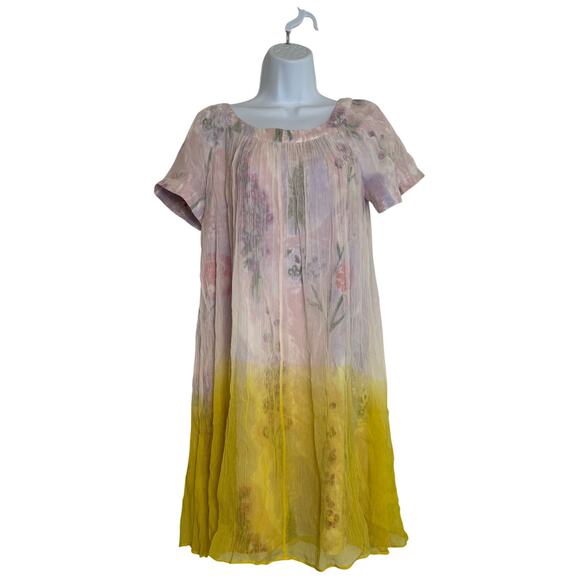 Anthropologie Dresses & Skirts - Anthropologie HD in Paris Dipped Chroma Swing Dress Size 2 Floral Gauzy Keyhole